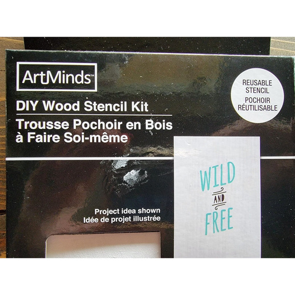 ArtMinds DIY Wood Stencil Kit WILD AND FREE Reusable Stencil - Picture 2 of 4